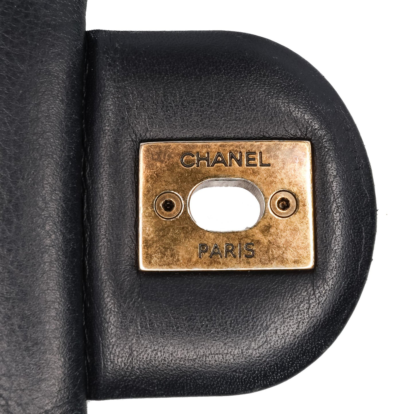 Chanel Medium Quilted Glazed Calfskin Gold Bar Top Handle Flap