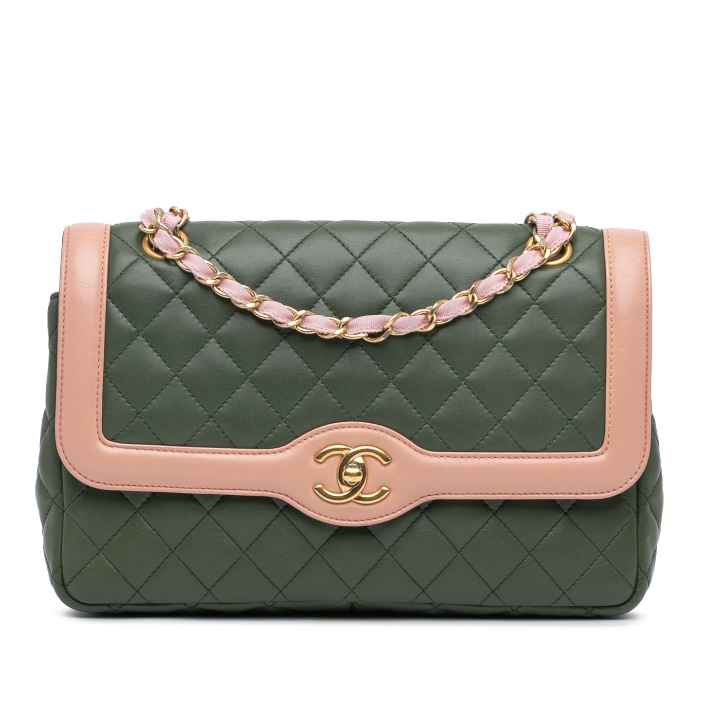 Chanel Medium Quilted Lambskin Two-Tone Day Flap (SHG-iv4oiK)