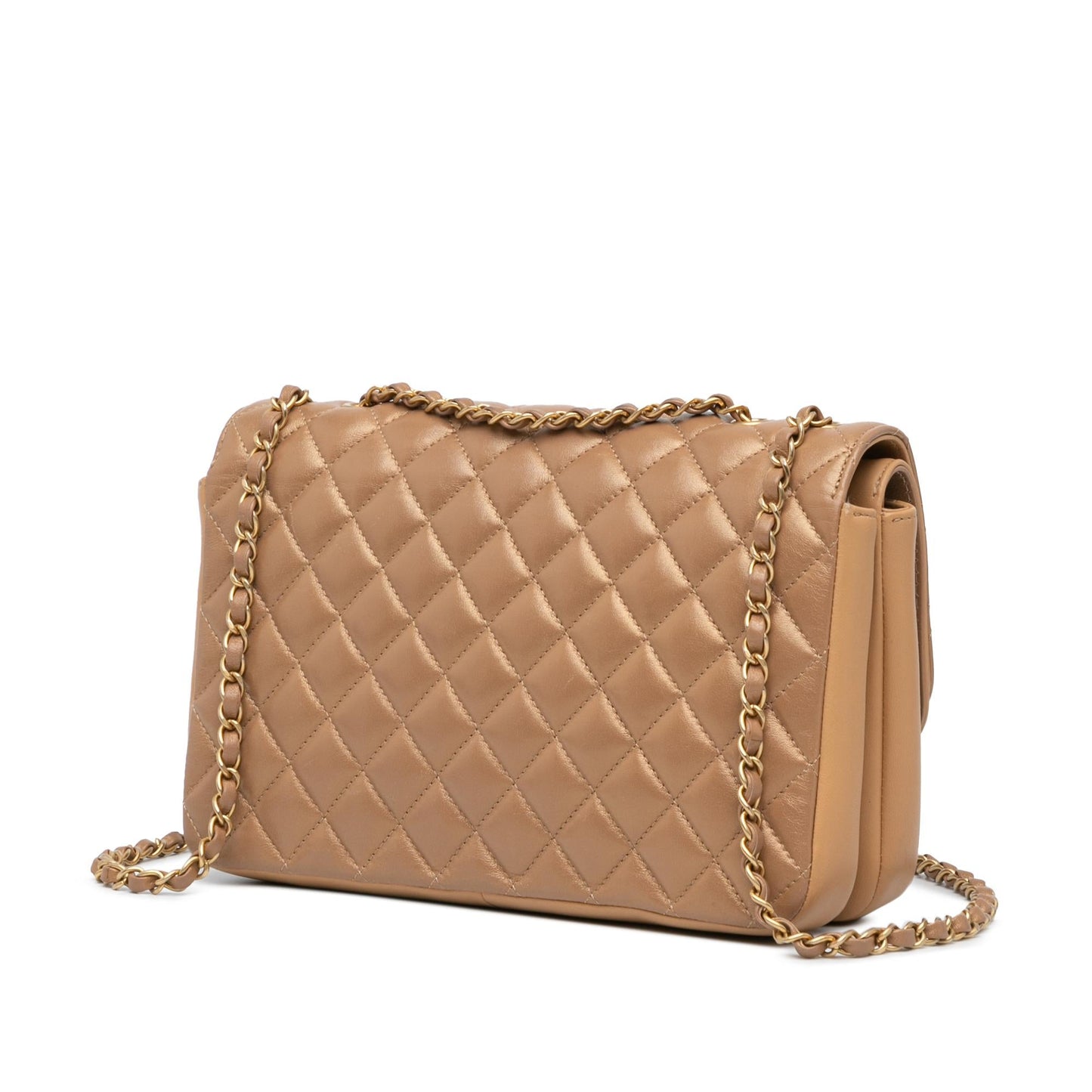 Chanel Medium Quilted Metallic Lambskin CC Chic Double Flap (SHG-qSVXTO)