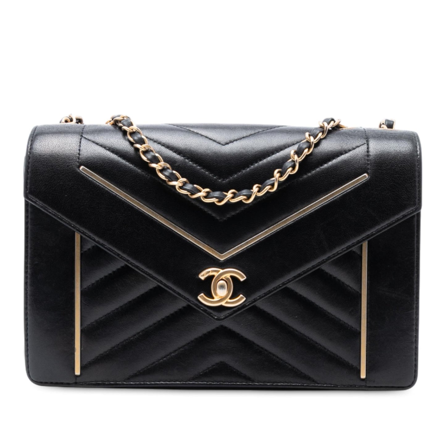 Chanel Medium Reversed Chevron Lambskin Flap