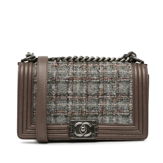 Chanel Medium Tweed Boy Flap (SHG-zJI6Qb)