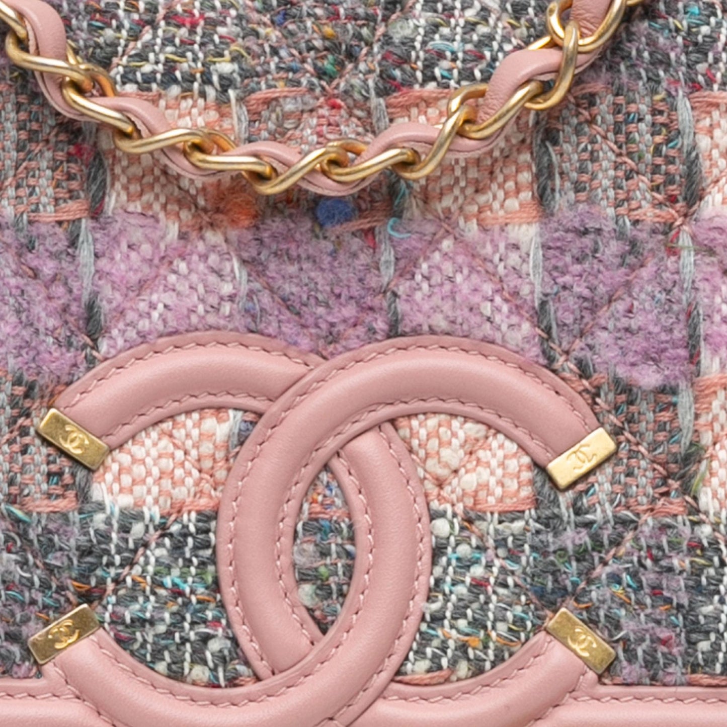 Chanel Medium Tweed CC Filigree Flap (SHG-etcTz4)