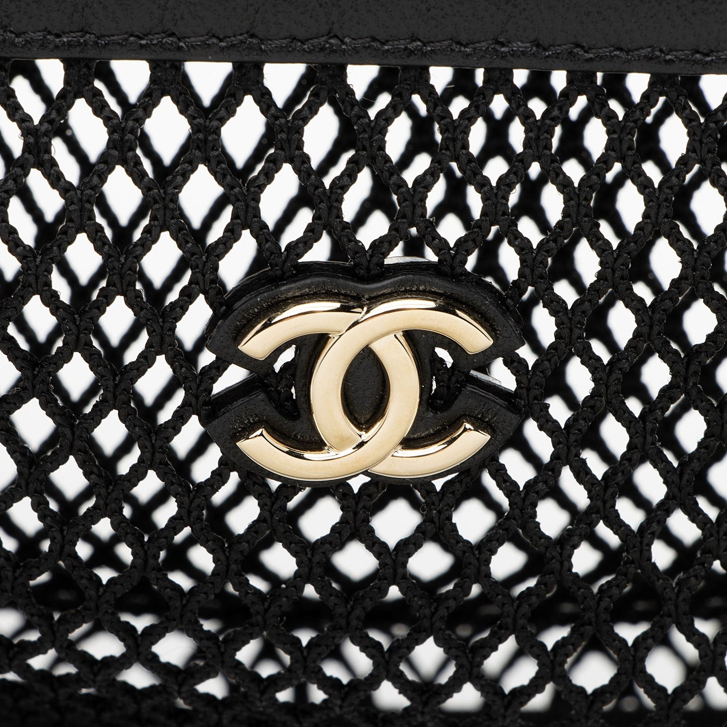 Chanel Mesh Lambskin Clutch with Chain
