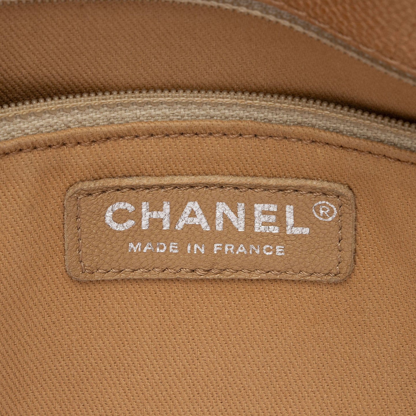 Chanel Metallic Caviar Leather Chain Large Shopping Tote
