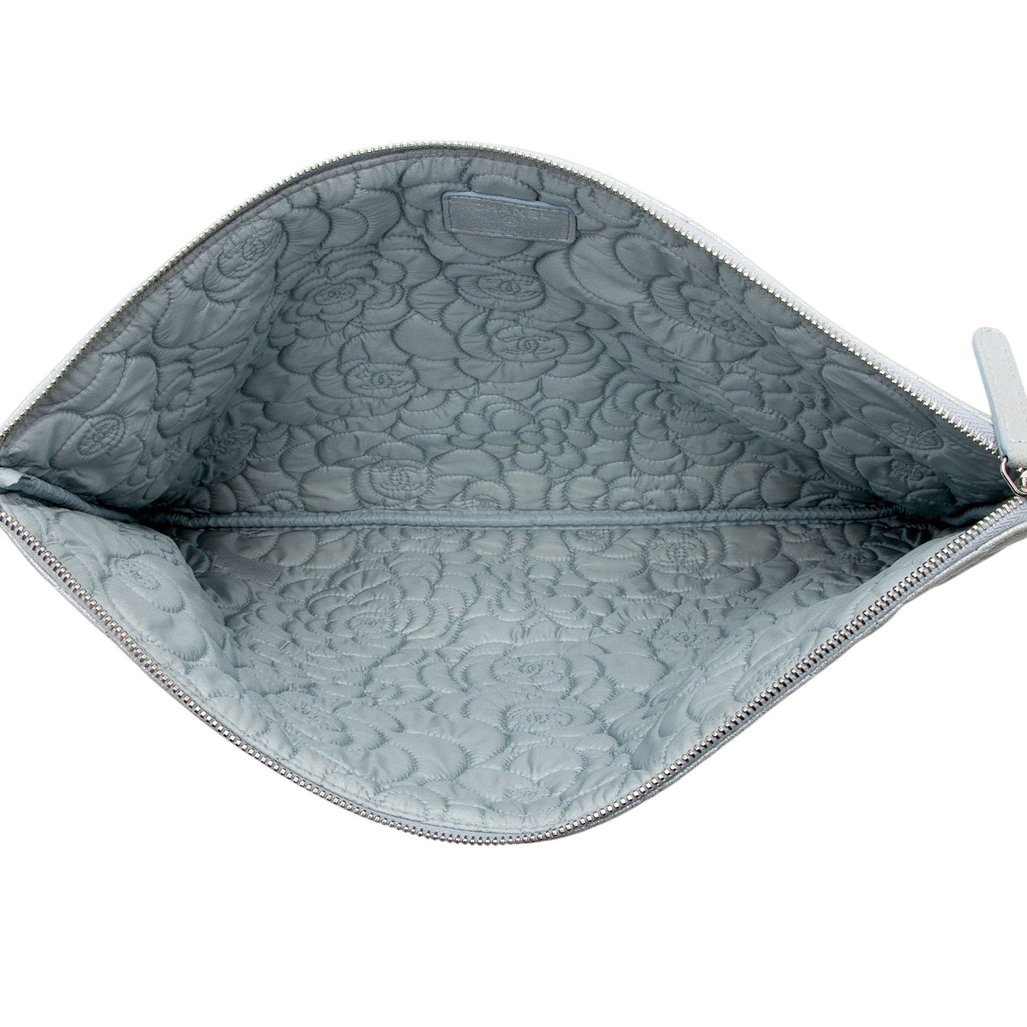 Chanel Metallic Lambskin Camellia Large O-Case