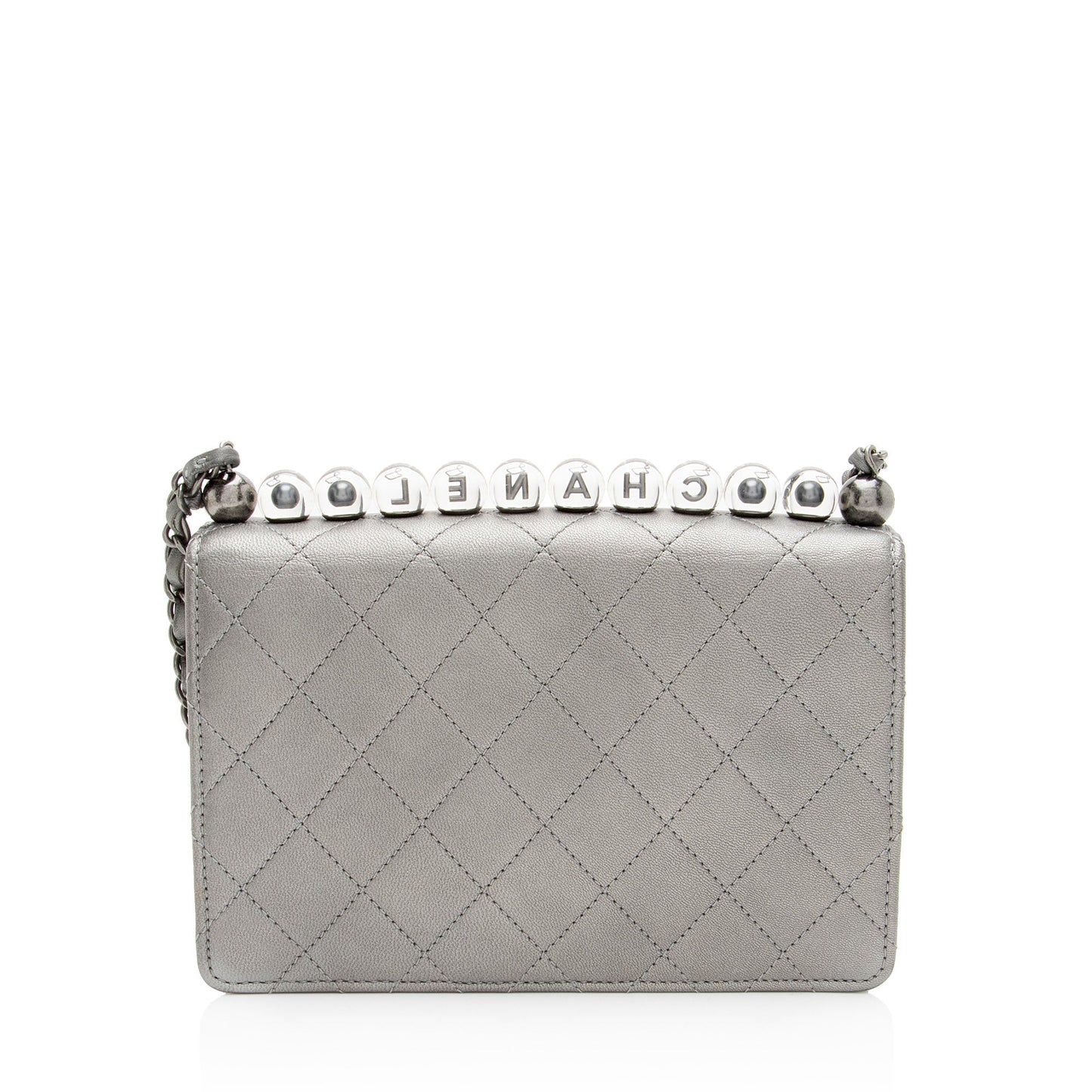 Chanel Metallic Lambskin Chic Pearls Small Flap Bag