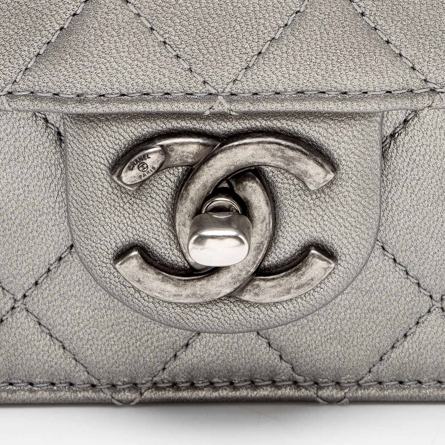 Chanel Metallic Lambskin Chic Pearls Small Flap Bag