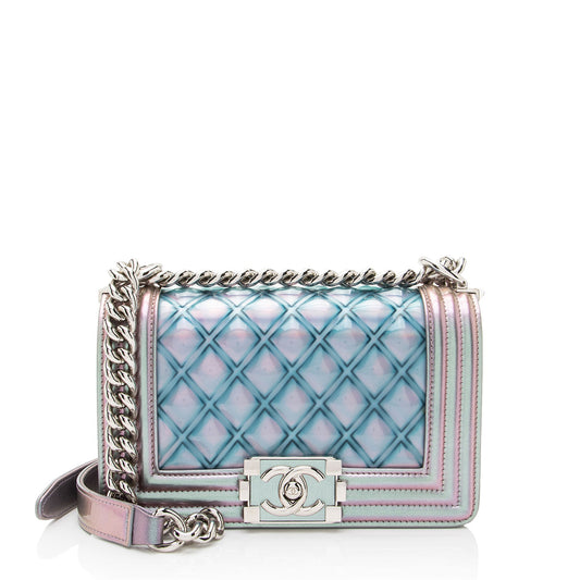Chanel Metallic Lambskin PVC Small Boy Bag (SHF-tZdMaC)