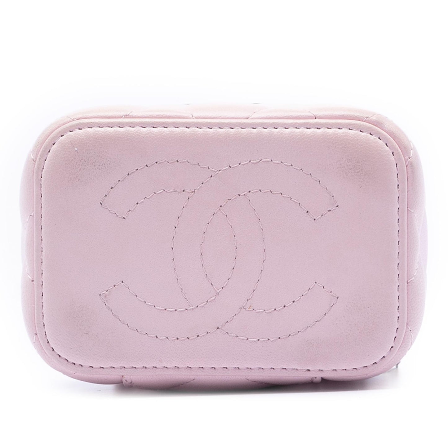 Chanel Mini CC Quilted Lambskin Enamel Coco Vanity Case With Chain