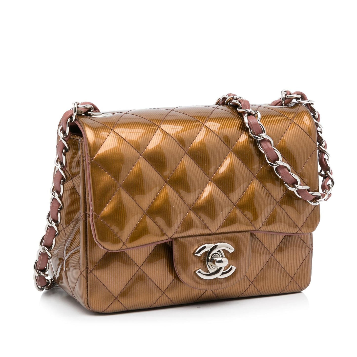 Luxury Chanel Mini Classic Square Patent Single Flap (SHG-nmtI7p)