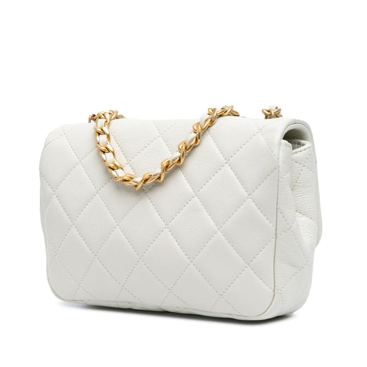Chanel Mini Glazed Calfskin Pearl Side Flap