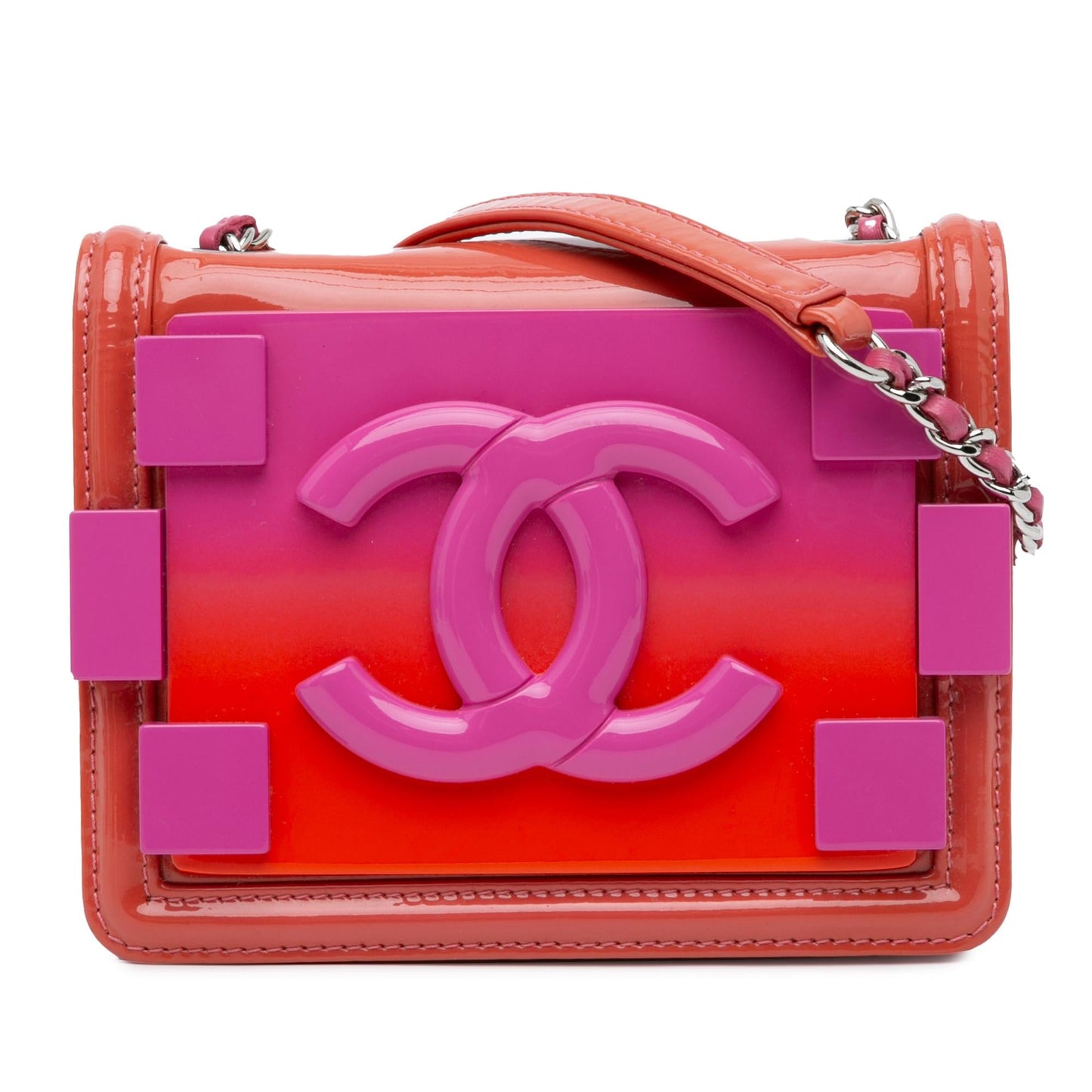 Luxury Chanel Mini Ombre Plexiglass and Patent Boy Brick Flap (SHG-ekVGPs)