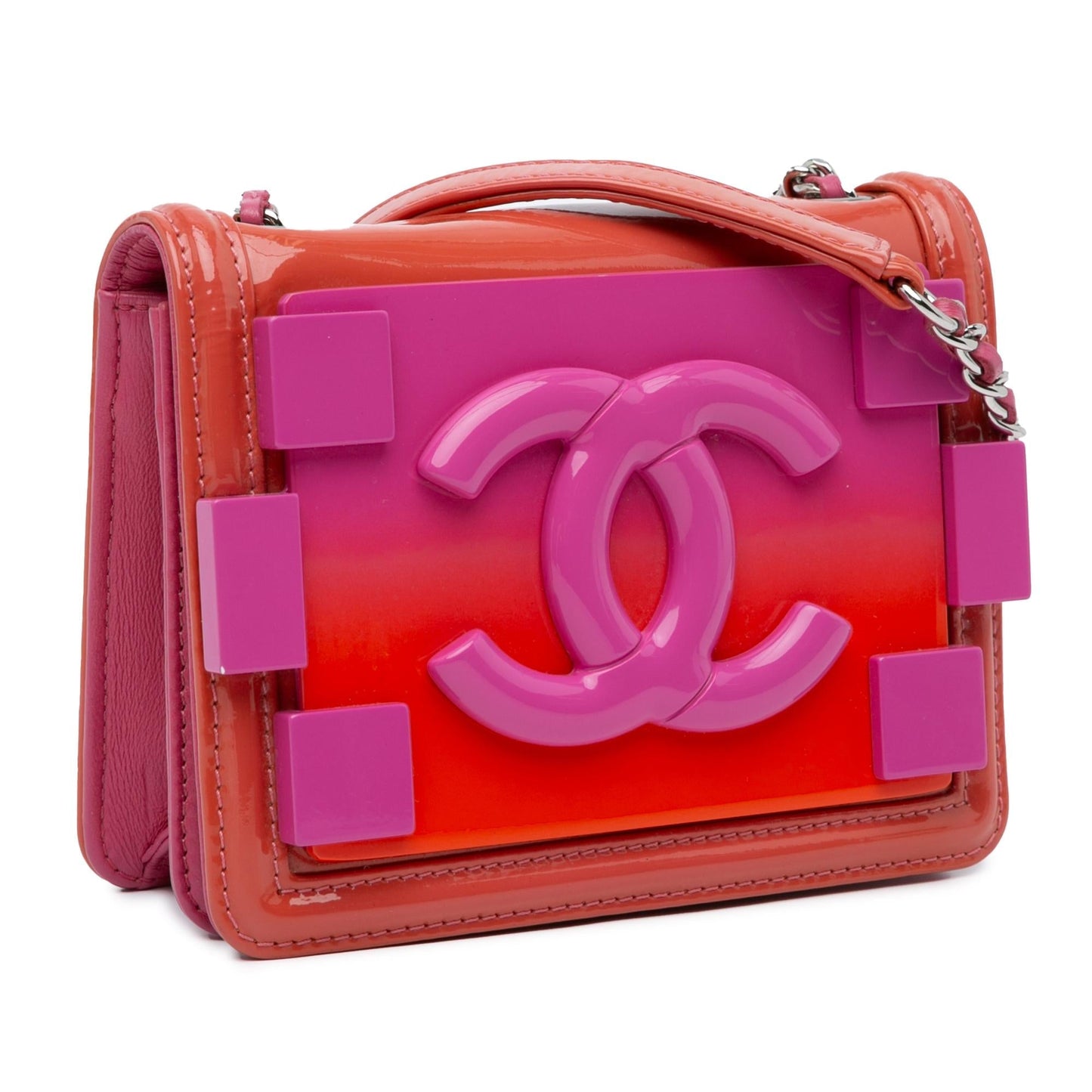 Luxury Chanel Mini Ombre Plexiglass and Patent Boy Brick Flap (SHG-ekVGPs)