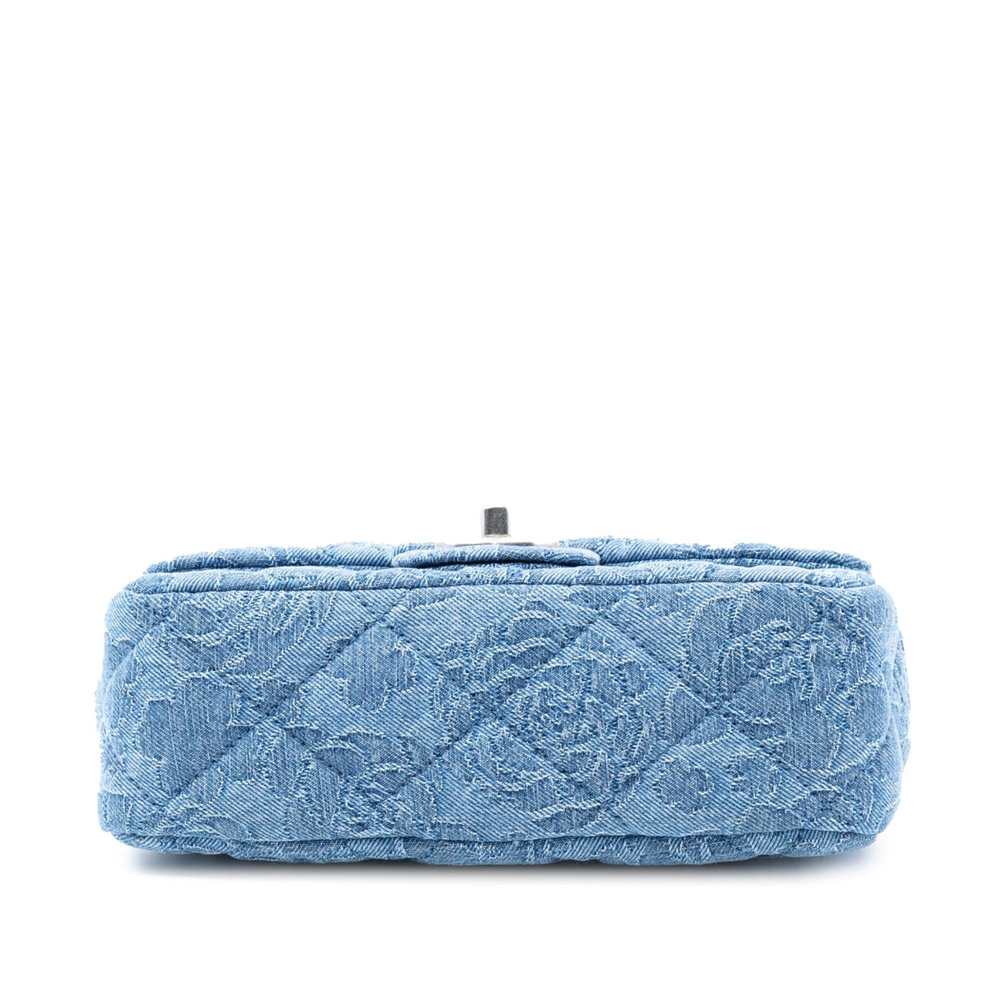 Chanel Mini Quilted Denim Camellia Sweetheart Flap