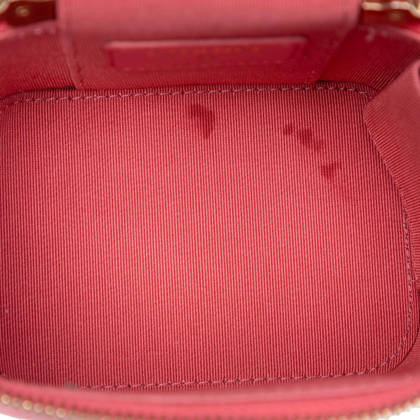 Chanel Mini Quilted Lambskin Top Handle Vanity Case With Chain