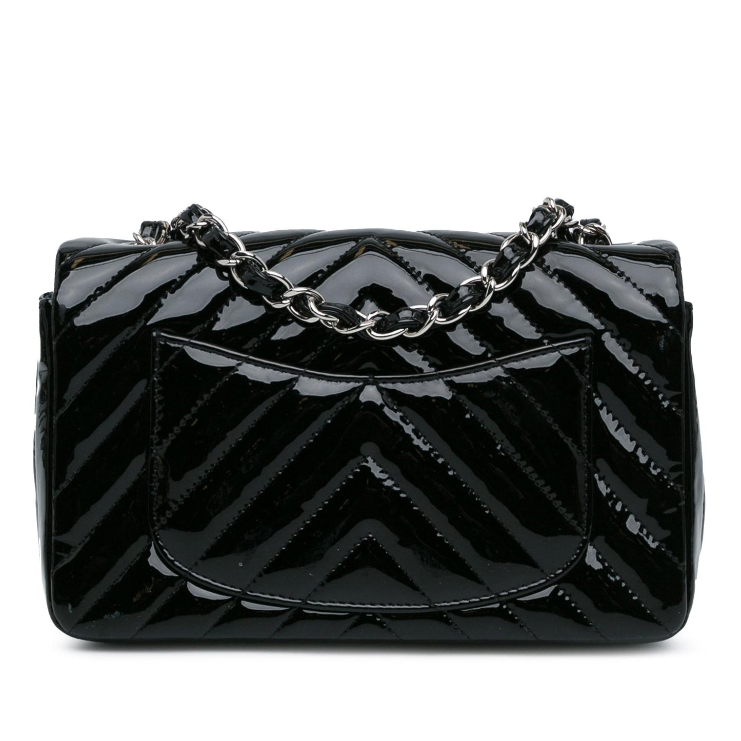 Luxury Chanel Mini Rectangular Classic Chevron Patent Single Flap (SHG-3MlT53)