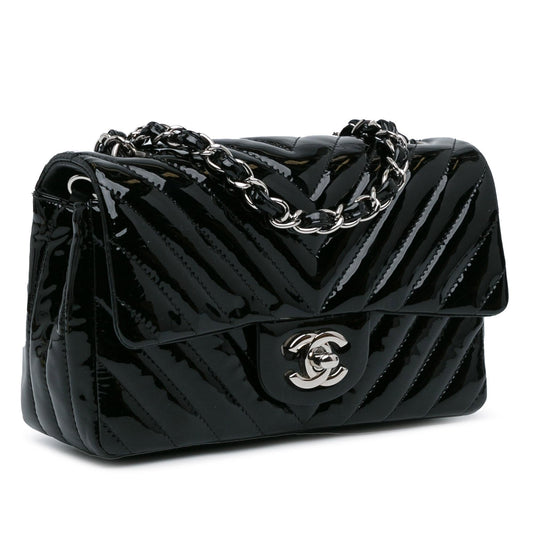 Luxury Chanel Mini Rectangular Classic Chevron Patent Single Flap (SHG-3MlT53)