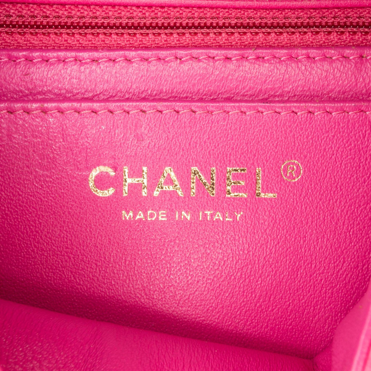 Chanel Mini Square Classic Lambskin Chevron Flap