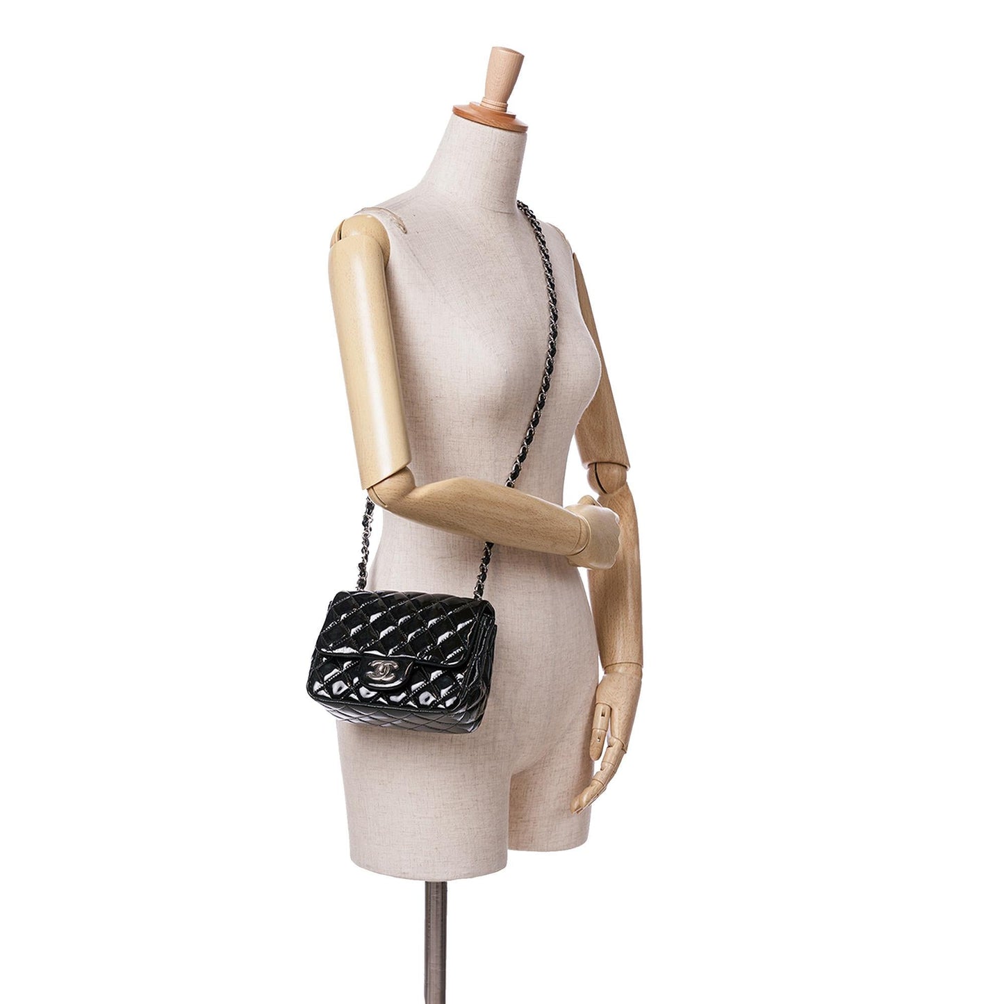 Chanel Mini Square Classic Patent Single Flap