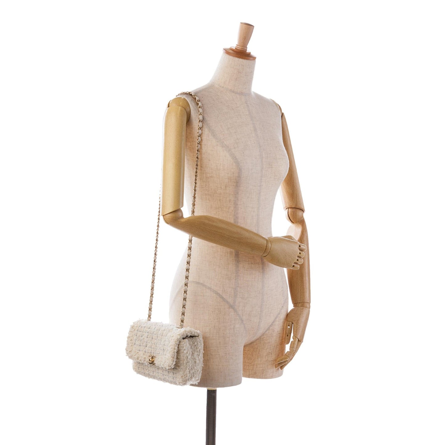 Chanel Mini Tweed Flap Crossbody (SHG-7gRh4A)