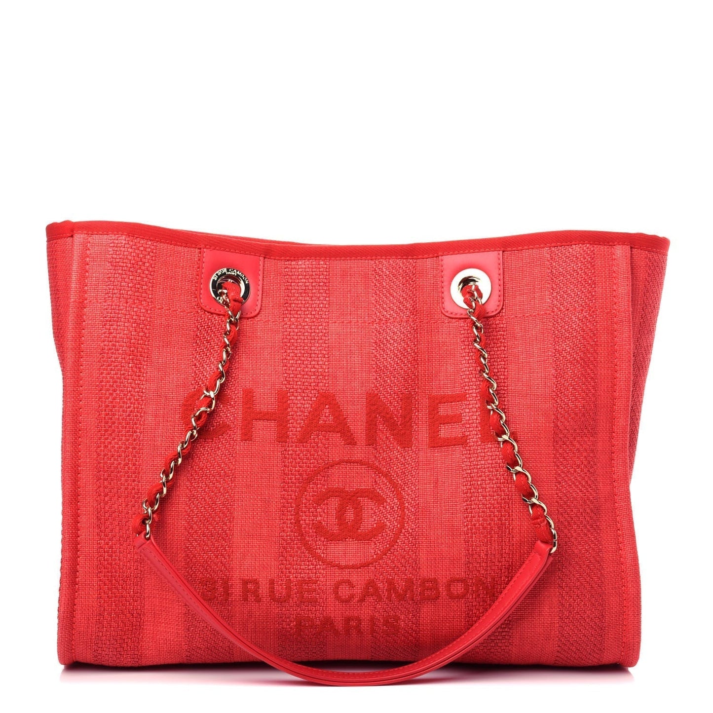 Luxury Chanel Mixed Fibers Striped Deauville Tote