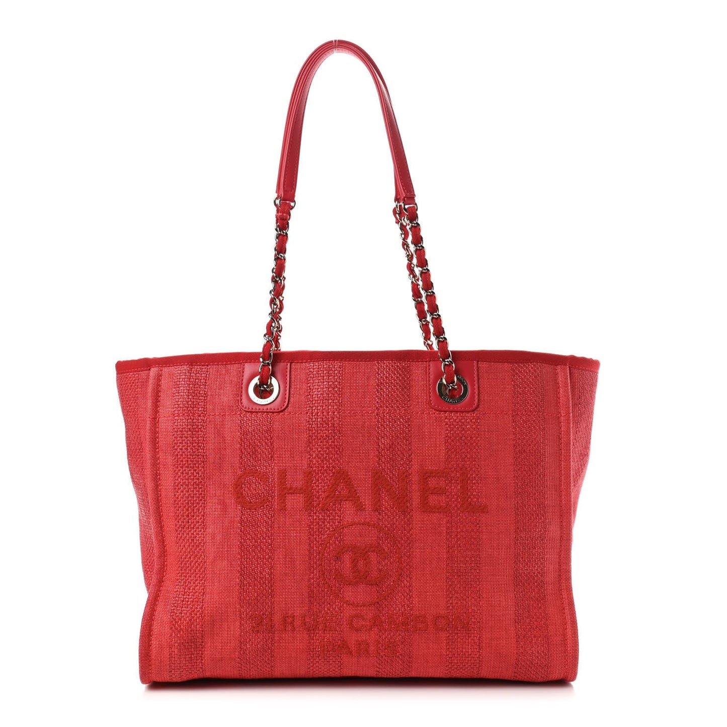Luxury Chanel Mixed Fibers Striped Deauville Tote