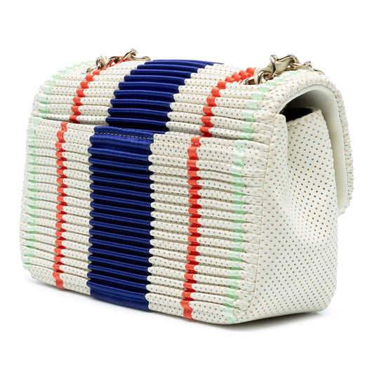 Chanel New Mini Pleated Perforated Lambskin Single Flap