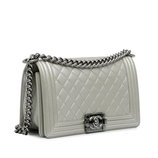 Chanel Old Medium Quilted Caviar Boy Flap