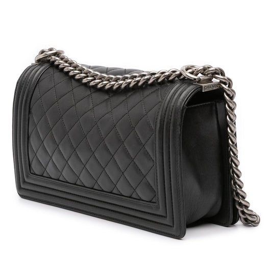 Chanel Old Medium Quilted Lambskin Boy Flap
