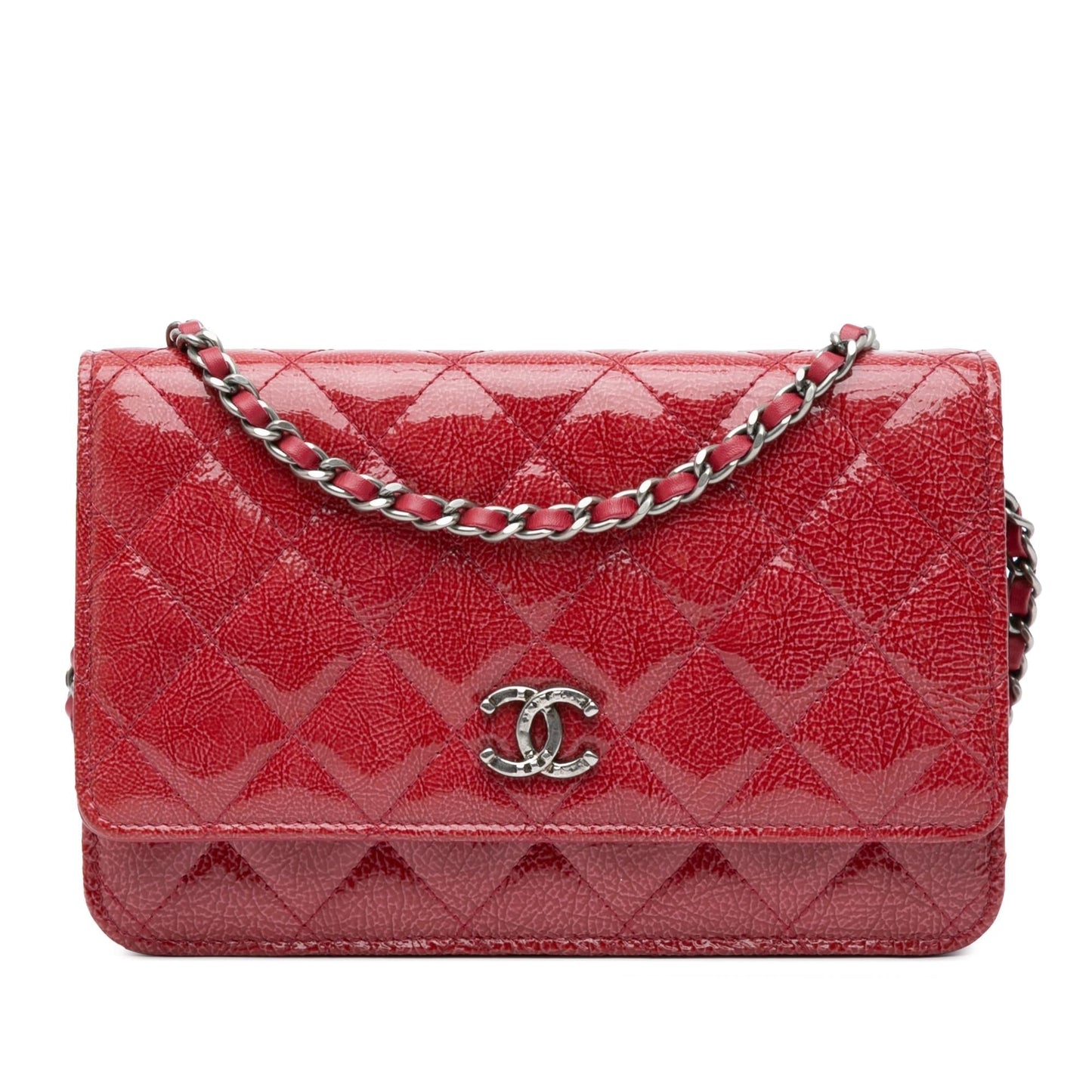 Luxury Chanel Paris Dallas CC Patent Goatskin Wallet on Chain (SHG-vrlUi1)