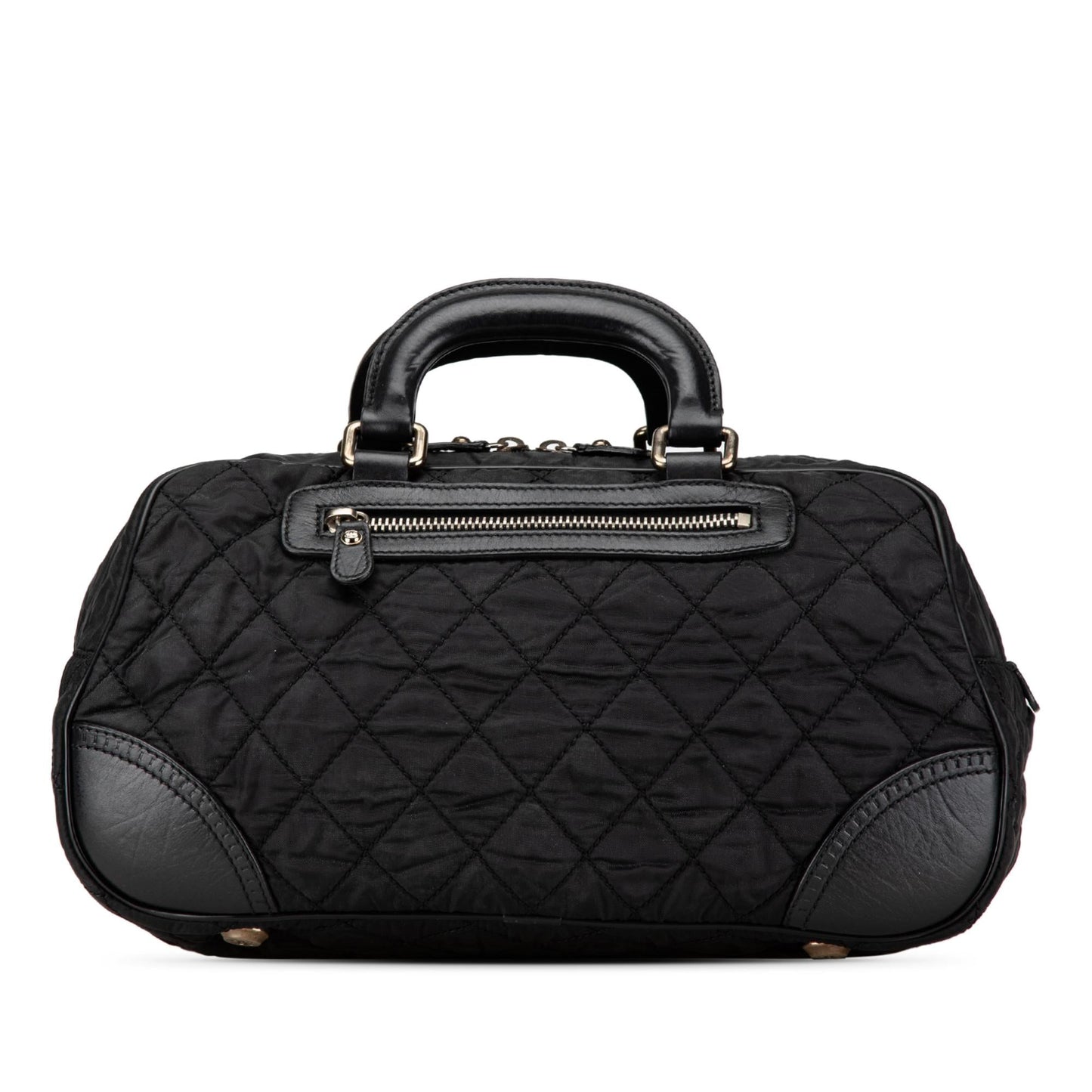 Chanel Paris New York Quilted Nylon Duffle Handbag