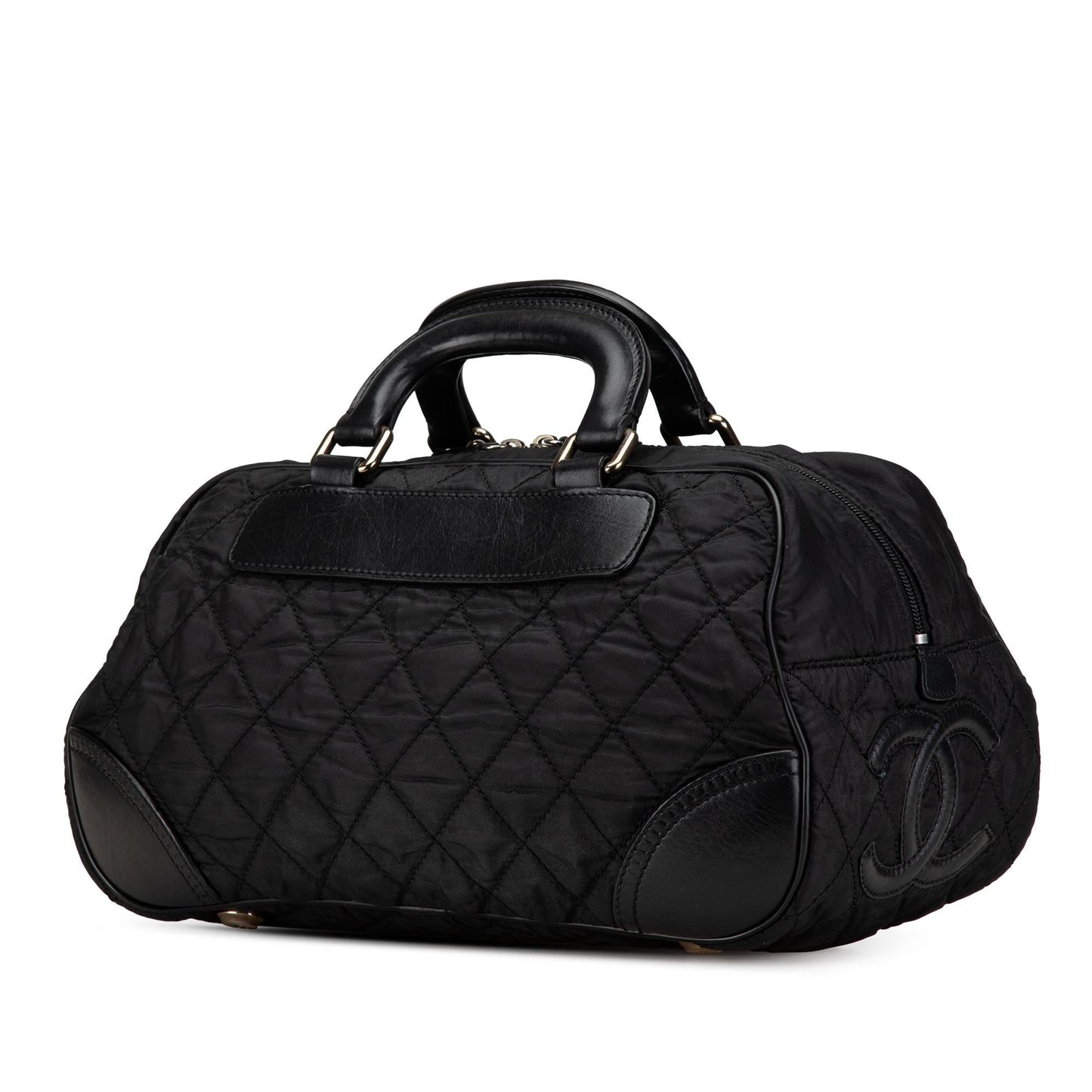 Chanel Paris New York Quilted Nylon Duffle Handbag