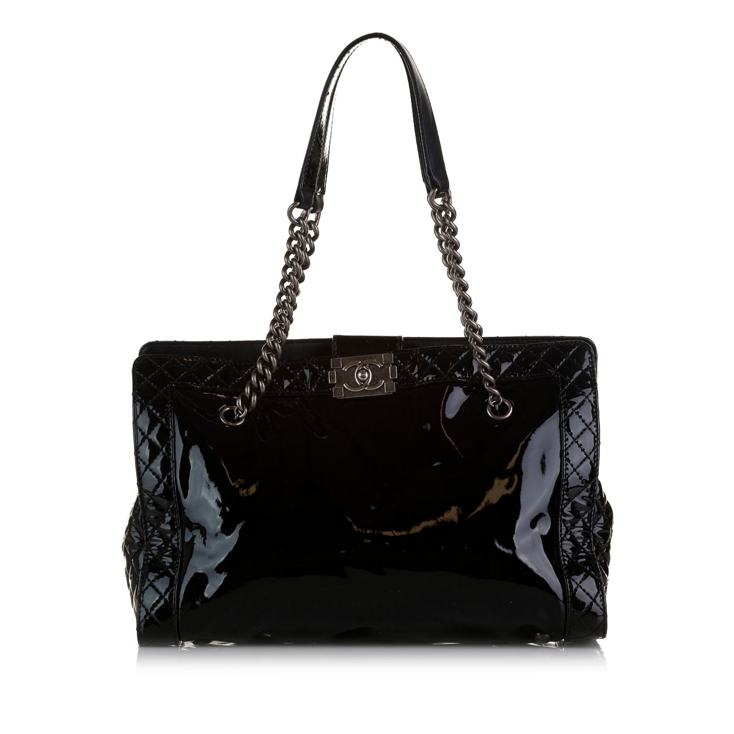 Luxury Chanel Patent Boy Reverso Shopping Tote (SHG-hSjbqX)