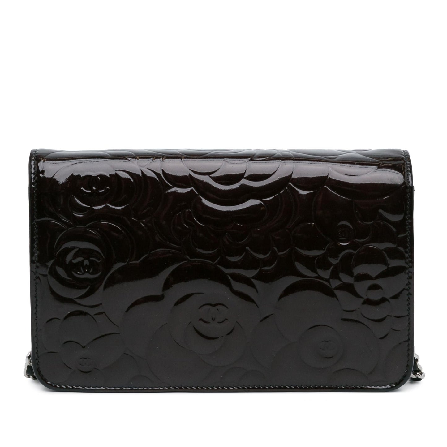 Luxury Chanel Patent Camellia Wallet On Chain (SHG-s5zcX3)