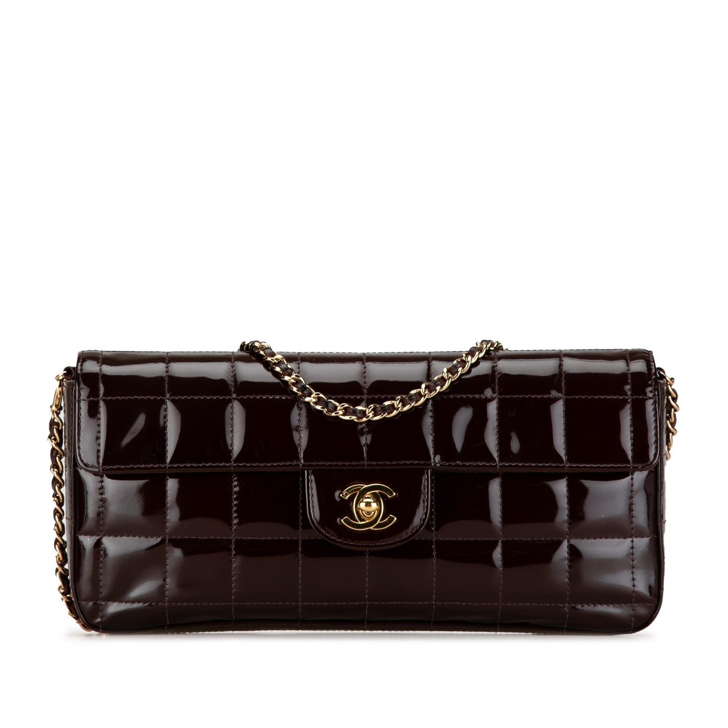Luxury Chanel Patent Choco Bar East West Flap (SHG-0yHZCX)