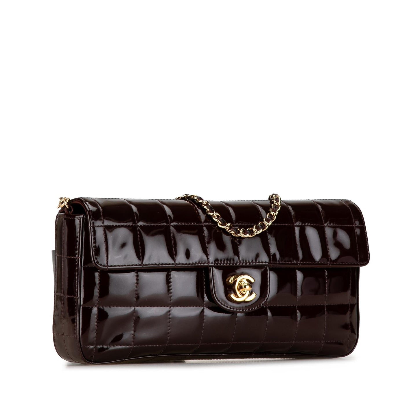 Luxury Chanel Patent Choco Bar East West Flap (SHG-0yHZCX)