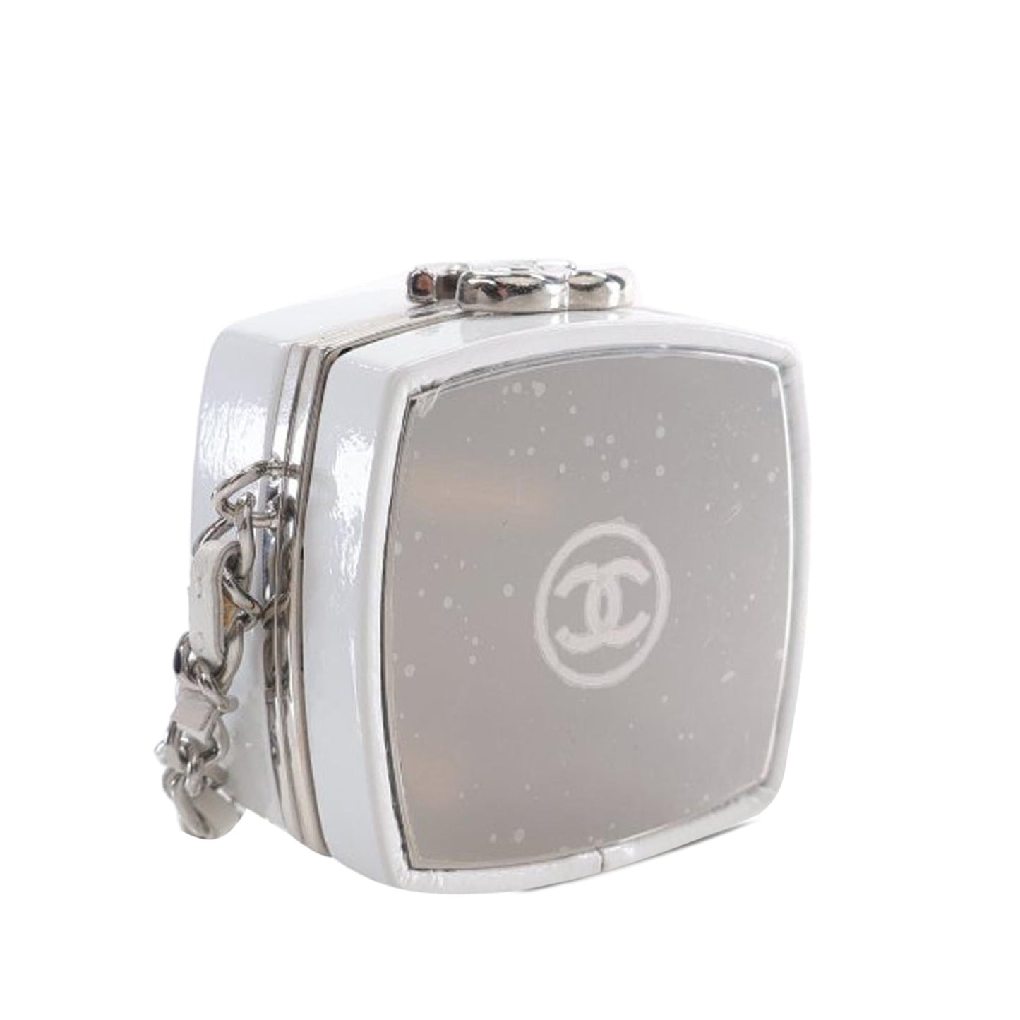Luxury Chanel Patent Goatskin Make-Up Box Clutch With Chain (SHG-3G4ymB)