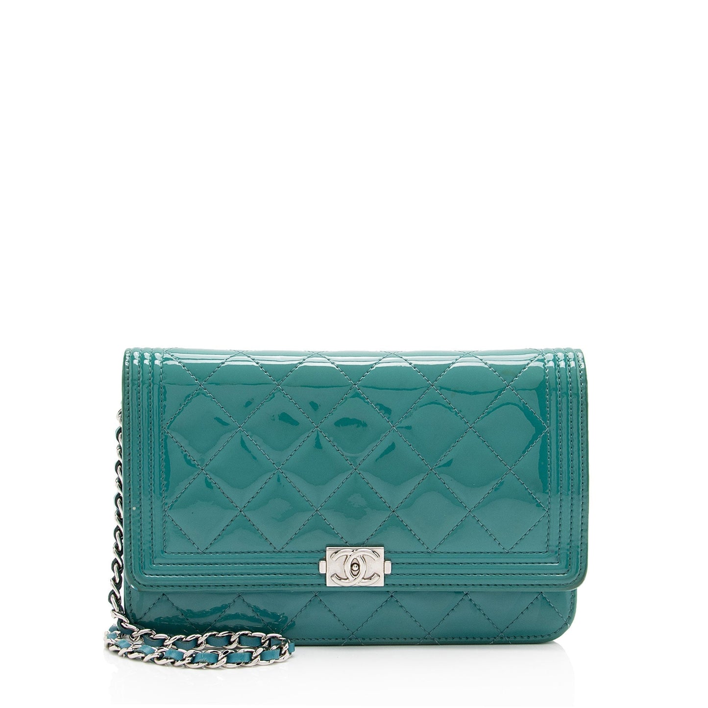 Luxury Chanel Patent Leather Boy Wallet on Chain (SHF-ZZnKzy)