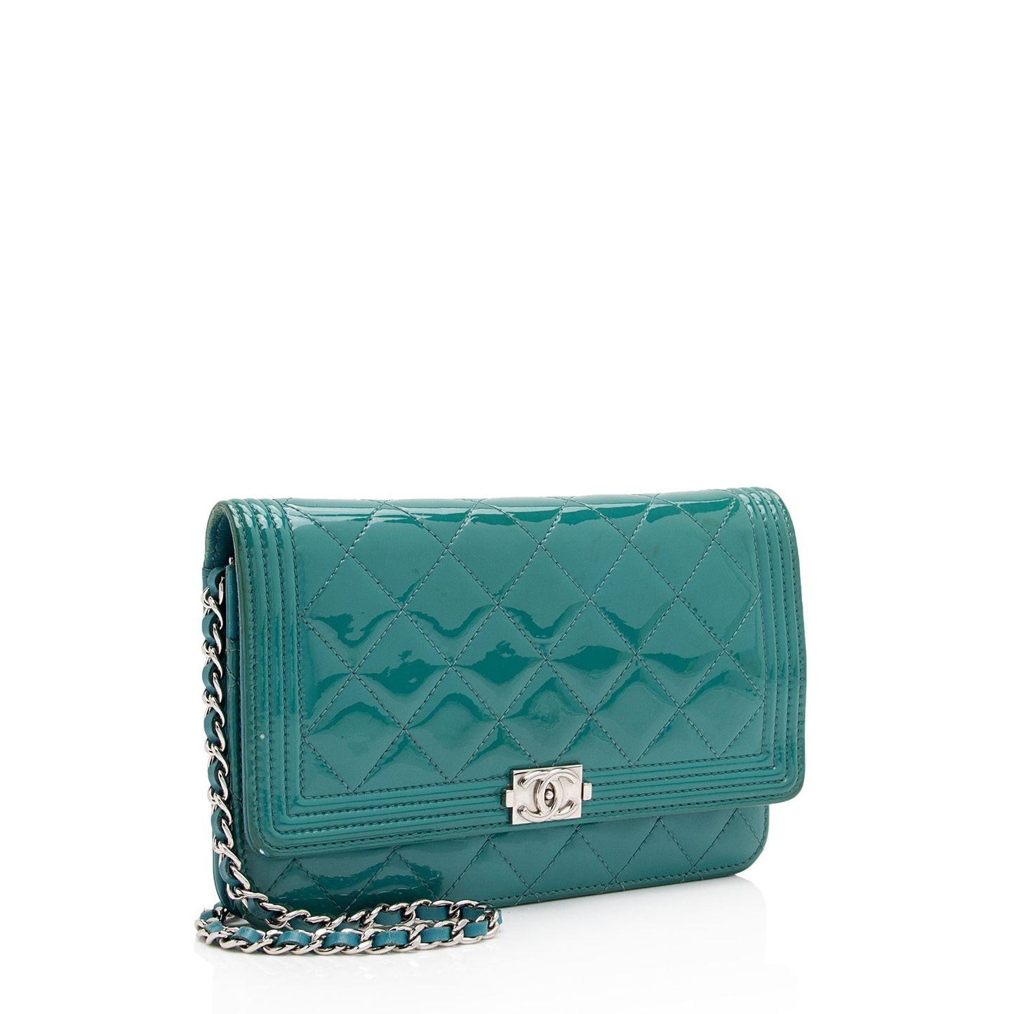 Luxury Chanel Patent Leather Boy Wallet on Chain (SHF-ZZnKzy)