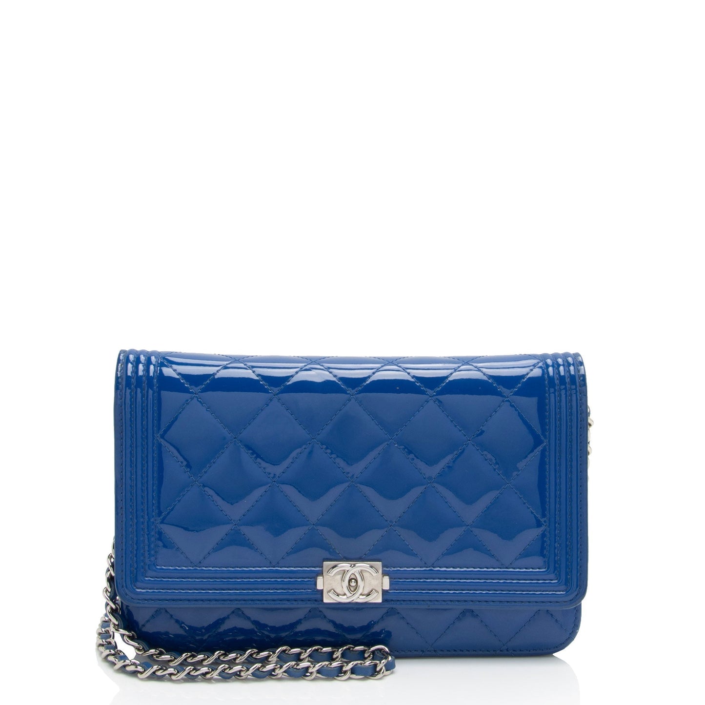 Luxury Chanel Patent Leather Boy Wallet on Chain (SHF-sHLroH)
