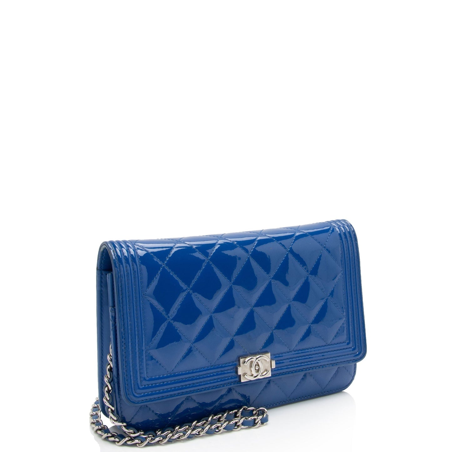 Luxury Chanel Patent Leather Boy Wallet on Chain (SHF-sHLroH)