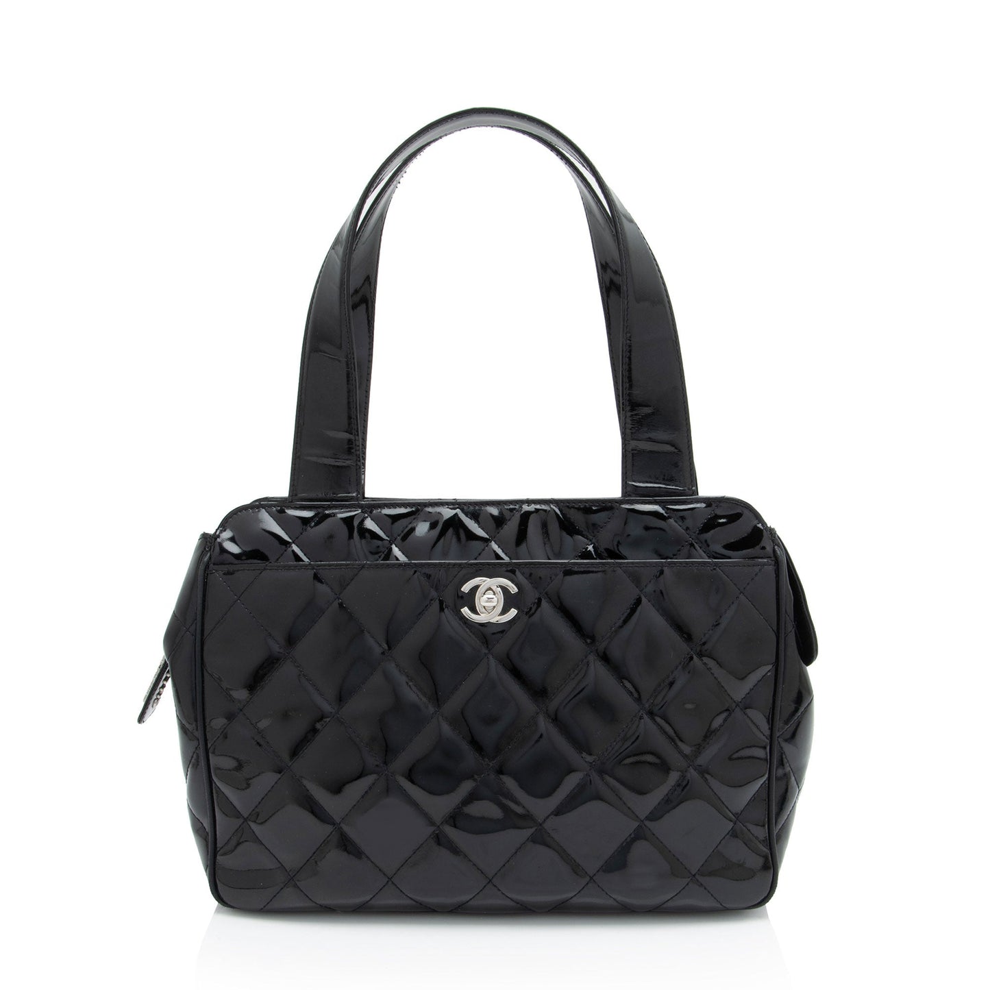 Luxury Chanel Vintage Patent Leather CC Bowling Bag (SHF-S9yHE9)