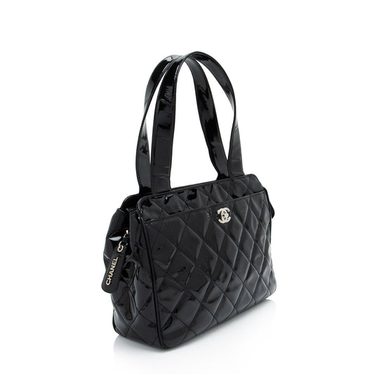 Luxury Chanel Vintage Patent Leather CC Bowling Bag (SHF-S9yHE9)