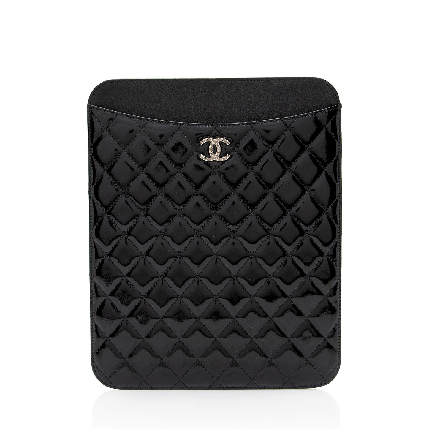 Luxury Chanel Patent Leather CC Brilliant iPad Case (SHF-erdd74)