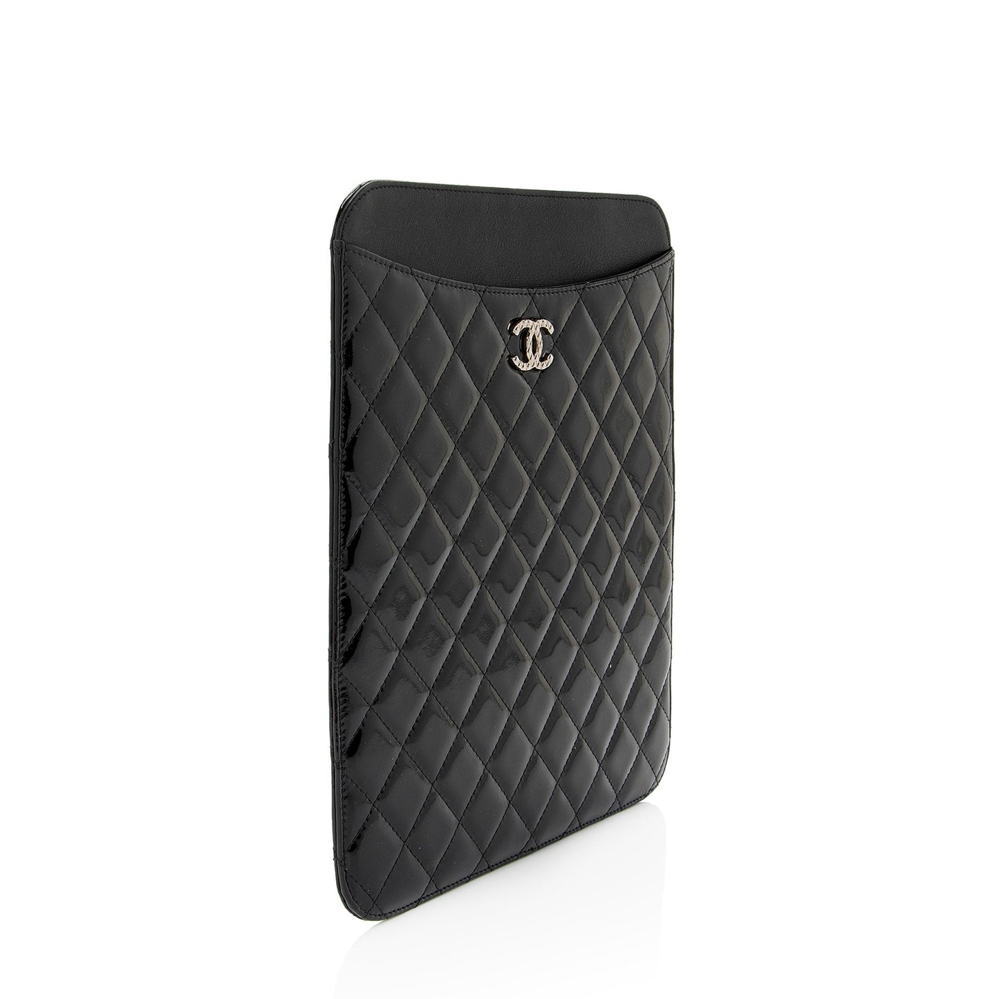 Luxury Chanel Patent Leather CC Brilliant iPad Case (SHF-erdd74)