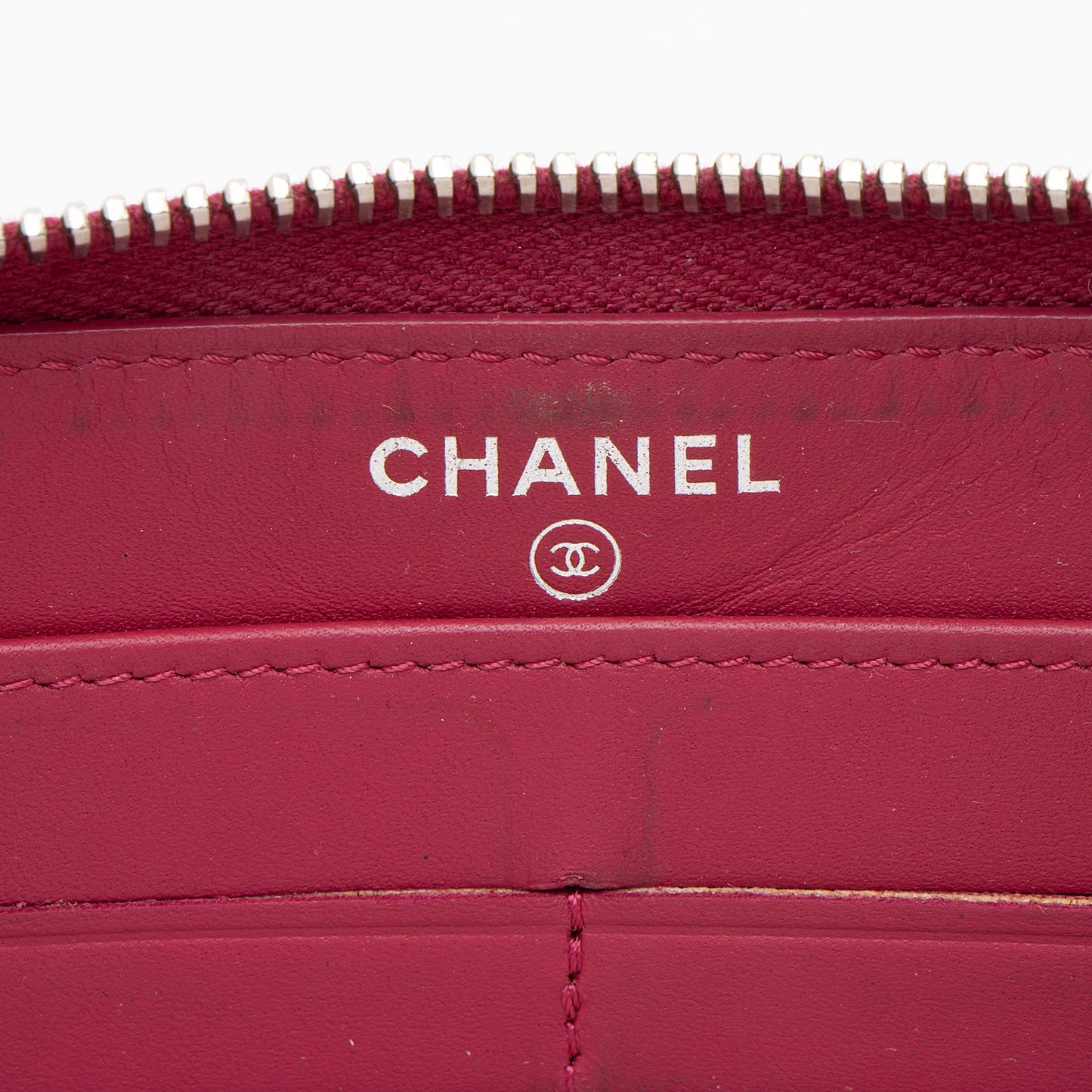 Chanel Patent Leather CC Zip Around Wallet