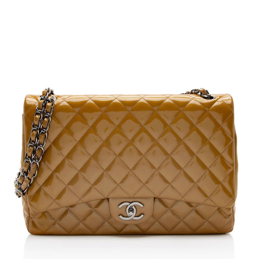 Luxury Chanel Patent Leather Classic Maxi Double Flap Bag (SHF-If9V1h)