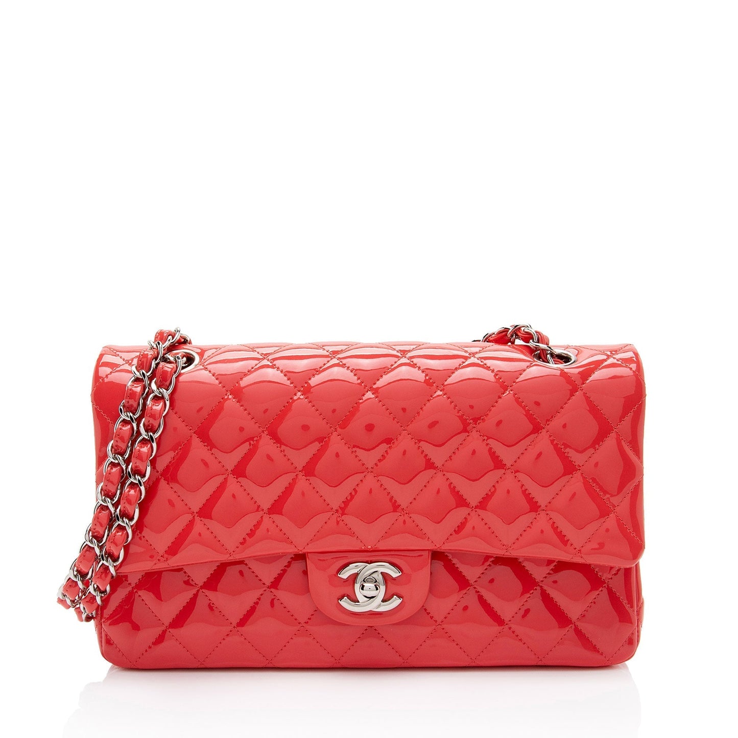 Luxury Chanel Patent Leather Classic Medium Double Flap Bag (SHF-96viXO)