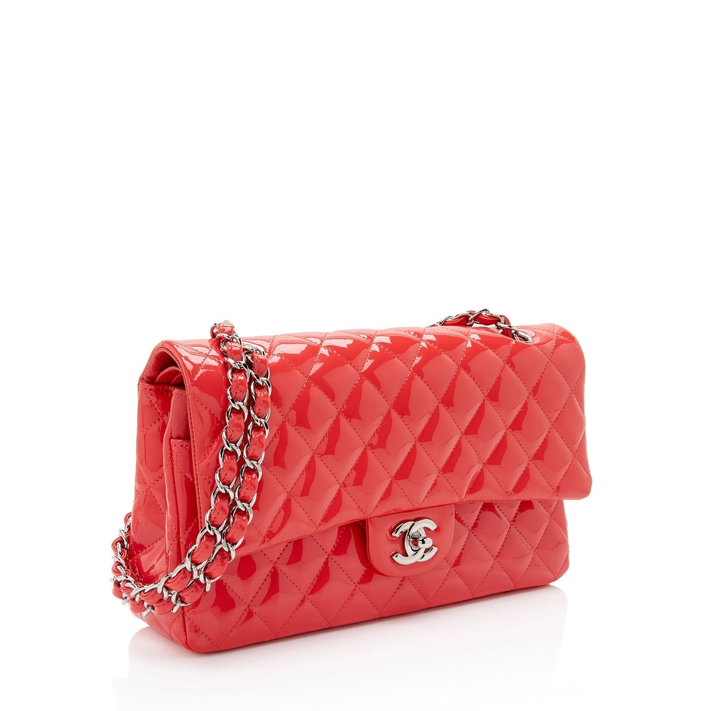 Luxury Chanel Patent Leather Classic Medium Double Flap Bag (SHF-96viXO)