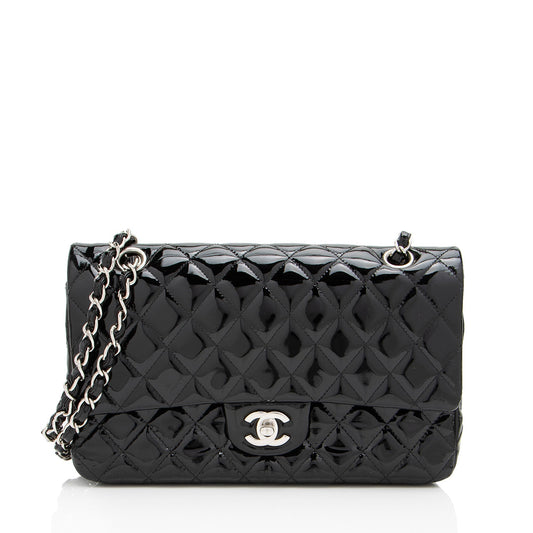 Luxury Chanel Patent Leather Classic Medium Double Flap Bag (SHF-vw1LPd)